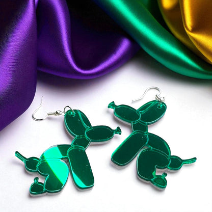 Paw-sitively Fun Mardi Gras Balloon Dog Earrings – Pooping Playfulness in Every Color! - Rhythms of Grace Creative