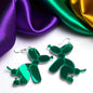 Paw-sitively Fun Mardi Gras Balloon Dog Earrings – Pooping Playfulness in Every Color! - Rhythms of Grace Creative