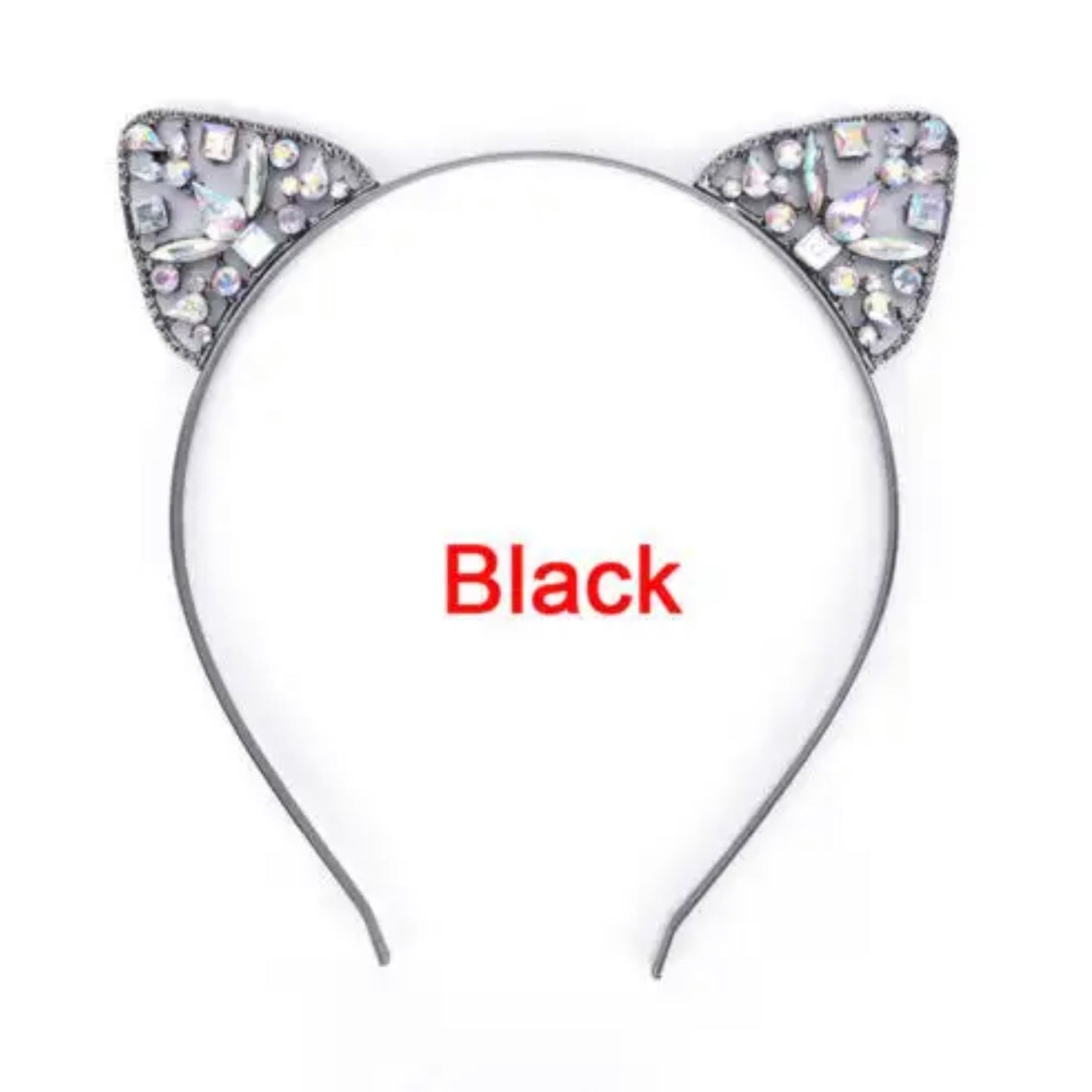 Rhinestone Cat Eats Headband - Rhinestone Headband, Rhinestone Headpiece, Cat Headpiece, Bachelorette Party, Bridal Shower - Rhythms of Grace Creative