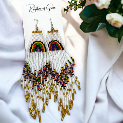 Beaded Rainbow Earrings - Celebrate Your Pride! 🎉
