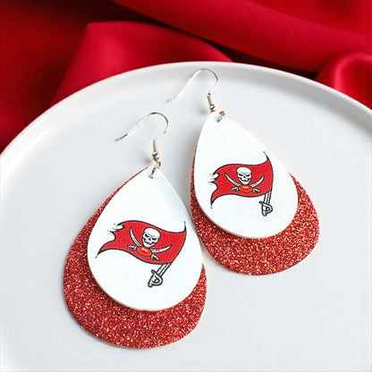 Touchdown Style: Tampa Bay Buccaneers Dangle Earrings for Fashionable Fans!