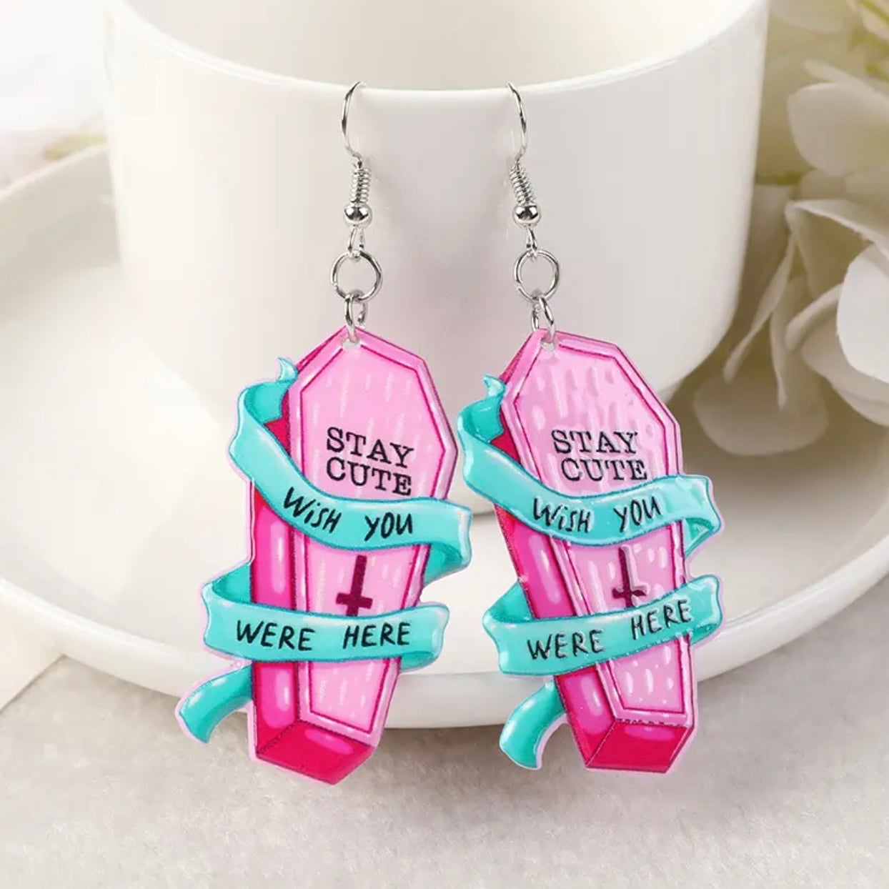 Tombstone Earrings - Halloween Earrings, Coffin Earrings, Halloween Accessories, Halloween Earrings, Undertaker Earrings, Halloween Accessories - Rhythms of Grace Creative