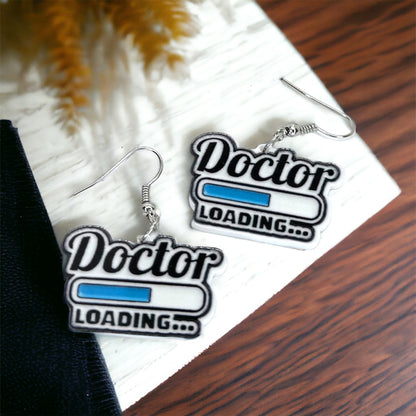 Med Student Earrings - Medical School, Doctor Earrings, Handmade Earrings, Doctor Appreciation Gift, Doctor Jewelry
