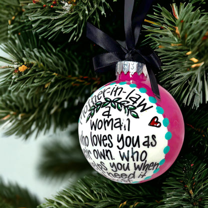 Heartfelt Mother-in-Law Christmas Ornament – Personalized & Hand-Painted Keepsake!