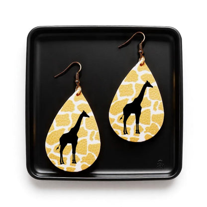Go Wild with Giraffe Print Teardrop Dangle Earrings – Chic, Fun & Personalizable!