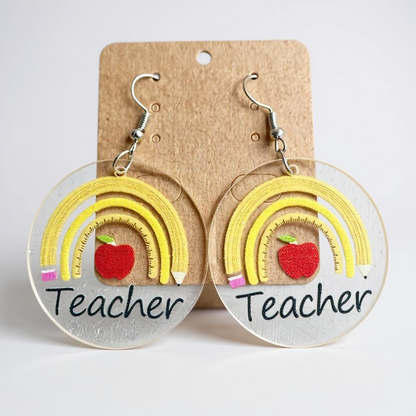 Teacher Earrings Collection: Show Your Passion for Teaching! 🍎 - Rhythms of Grace Creative
