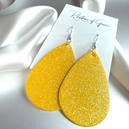 Sparkle & Shine: Glitter Teardrop Dangle Earrings ✨ - Rhythms of Grace Creative