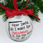 Christmas Ornament: "Dear Santa, I Want the World to Go Vegan!"