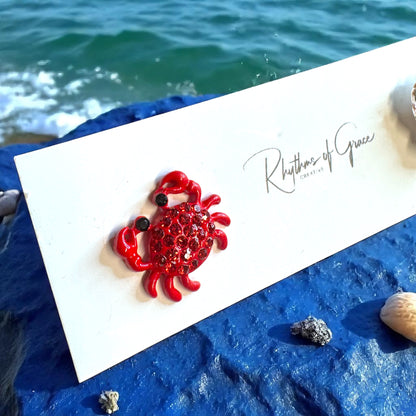 Crab & Sea Shell Stud Earrings – Ocean Chic Awaits!