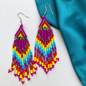 Festival Babe Beaded Fringe Earrings | Bold Boho Statement Earrings | Western Boutique Jewelry