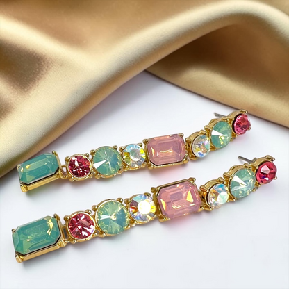 Pastel Dreams: Dazzling Rhinestone Dangle Earrings for Every Occasion!