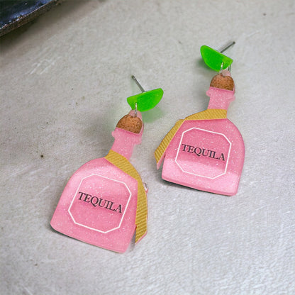 Tequila Earrings - Tequila Shots, Margarita Accessories, Mexican Fiesta, Happy Birthday, Cinco de Mayo