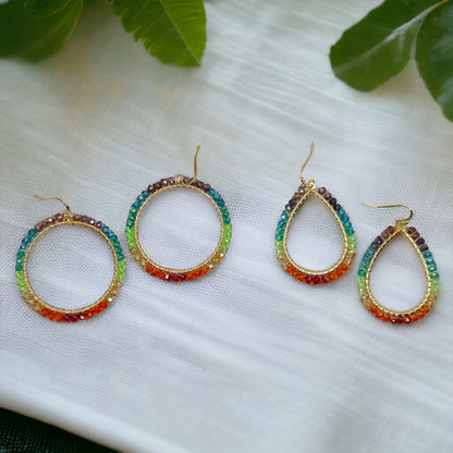Vibrant Rainbow Crystal Earrings - Sparkle Every Day!