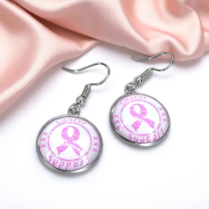 Fight Like a Girl (and Look Fabulous Doing It!) - Breast Cancer Awareness Earrings 💖