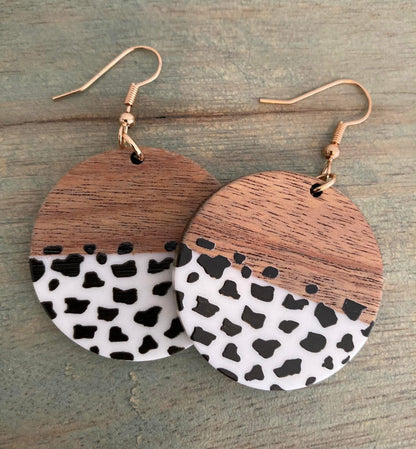 Boho Chic Cowprint Earrings - Unleash Your Wild Side!