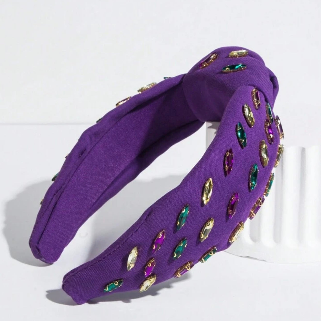 Sparkly Mardi Gras Headband - Vibrant Purple, Green, & Gold 🎭