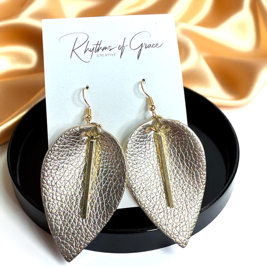 Glamorous Gold Teardrop Earrings with Charm Accent - Elevate Your Style!