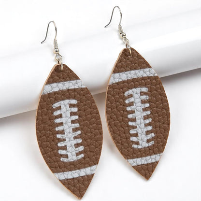 Score Big With Leather Football Dangle Earrings 🏈
