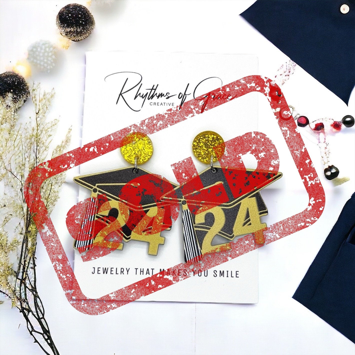 Graduation Dangle Earrings – Celebrate Your Achievement in Style! 🎓 - Rhythms of Grace Creative