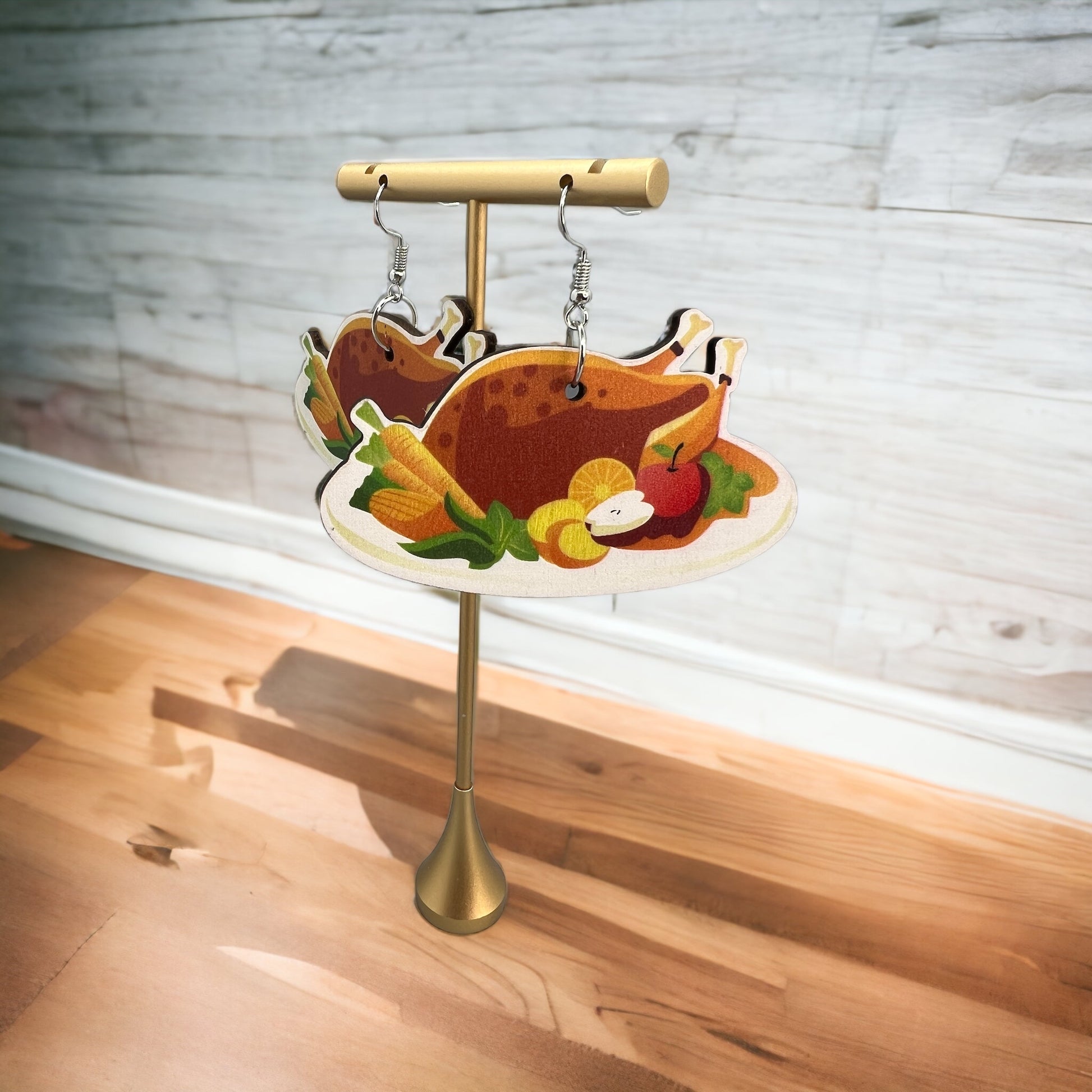 Thanksgiving Dinner Earrings - Thanksgiving Earrings, Thanksgiving Accessories, Turkey Trot, Food Earrings - Rhythms of Grace Creative