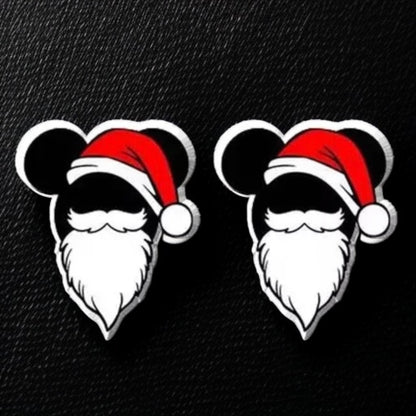Festive Fun: Christmas Mouse Ears Stud Earrings - Perfect for Holiday Cheer!