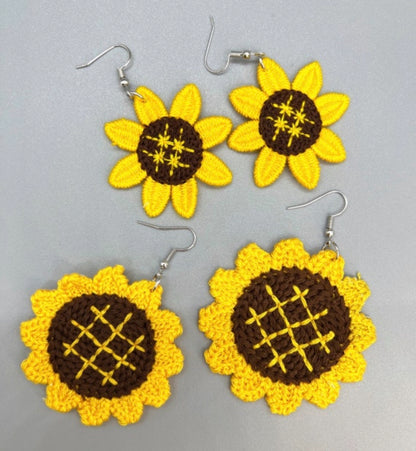Bloom in Boho Style: Colorful Knit Sunflower Earrings! 🌻