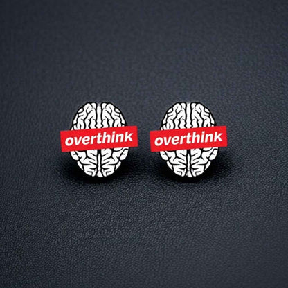 Overthinker Stud Earrings: A Thoughtful Touch for Your Style! 🧠