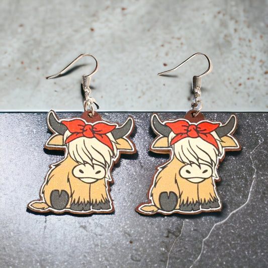 Country Chic: Charming Highland Cow Earrings for Animal Lovers!