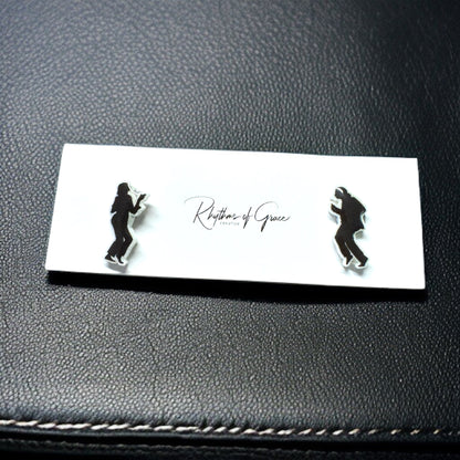 Twist & Shout: Pulp Fiction Dance Stud Earrings - Handmade Fun!