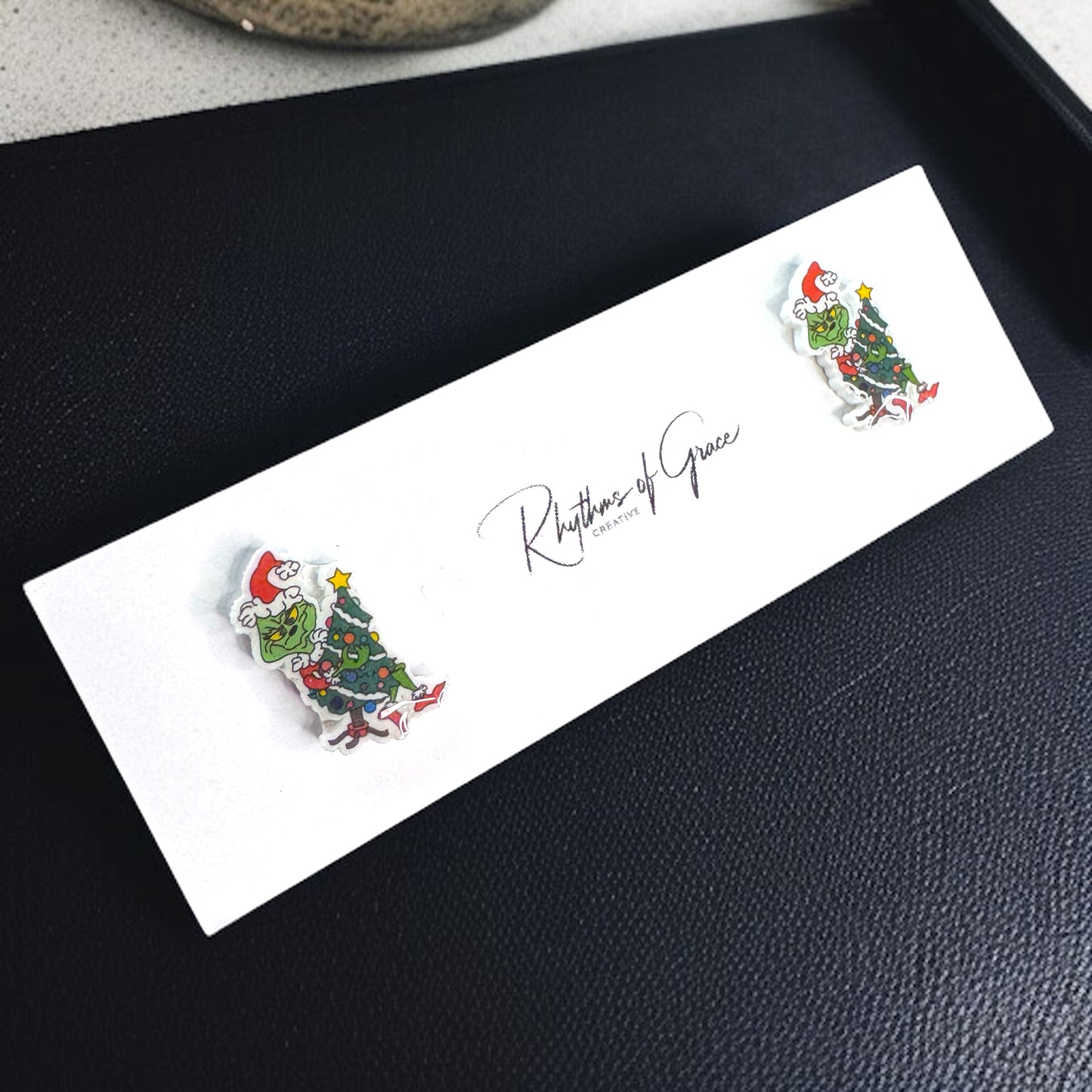 Grinchy Glam: Christmas Stud Earrings!🎄