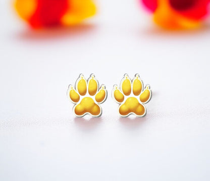 Vibrant Paw Print Studs – A Pawfect Gift! 🐾 10 Colors Available!