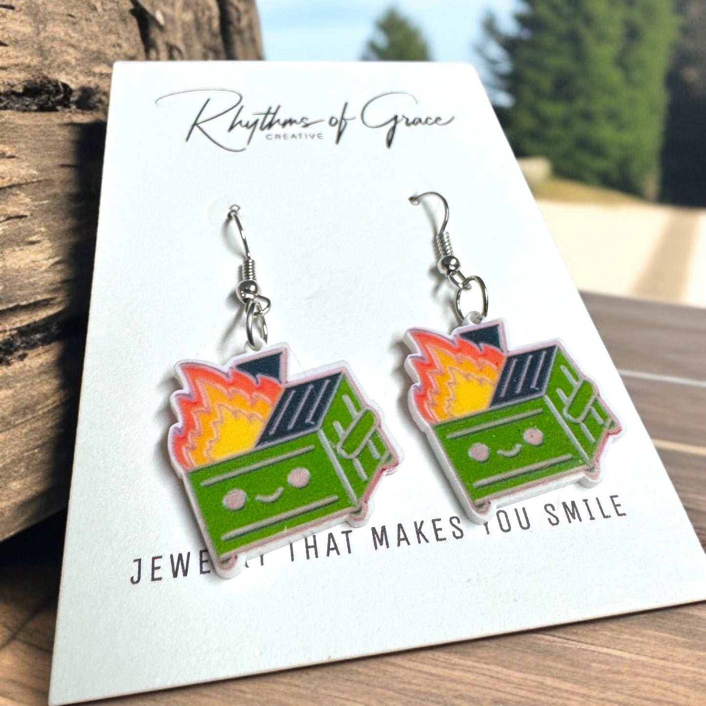Hot Mess Express: Dumpster Fire Earrings to Spark Up Your Style!
