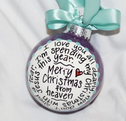 Christmas in Heaven Ornament - Memorial Ornament, Angel in Heaven, Christmas Ornament, Holiday Ornament, In Memory, Rest in Peace - Rhythms of Grace Creative