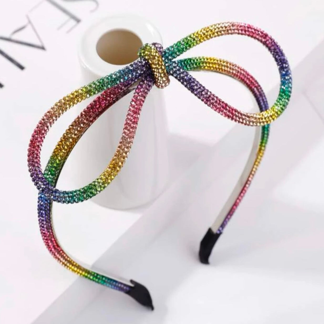 Bows Before Bros: Sparkly Rhinestone Headbands (Black, Gold, Rainbow) - Rhythms of Grace Creative