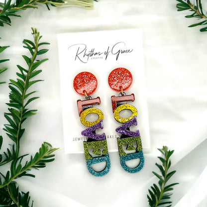 Loved Earrings - Birthday Earrings, Bachelorette Earrings, Valentine Accessories, I Love You - Rhythms of Grace Creative