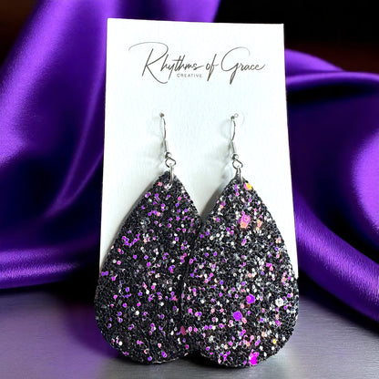 Sparkle & Shine: Glitter Teardrop Dangle Earrings ✨ - Rhythms of Grace Creative