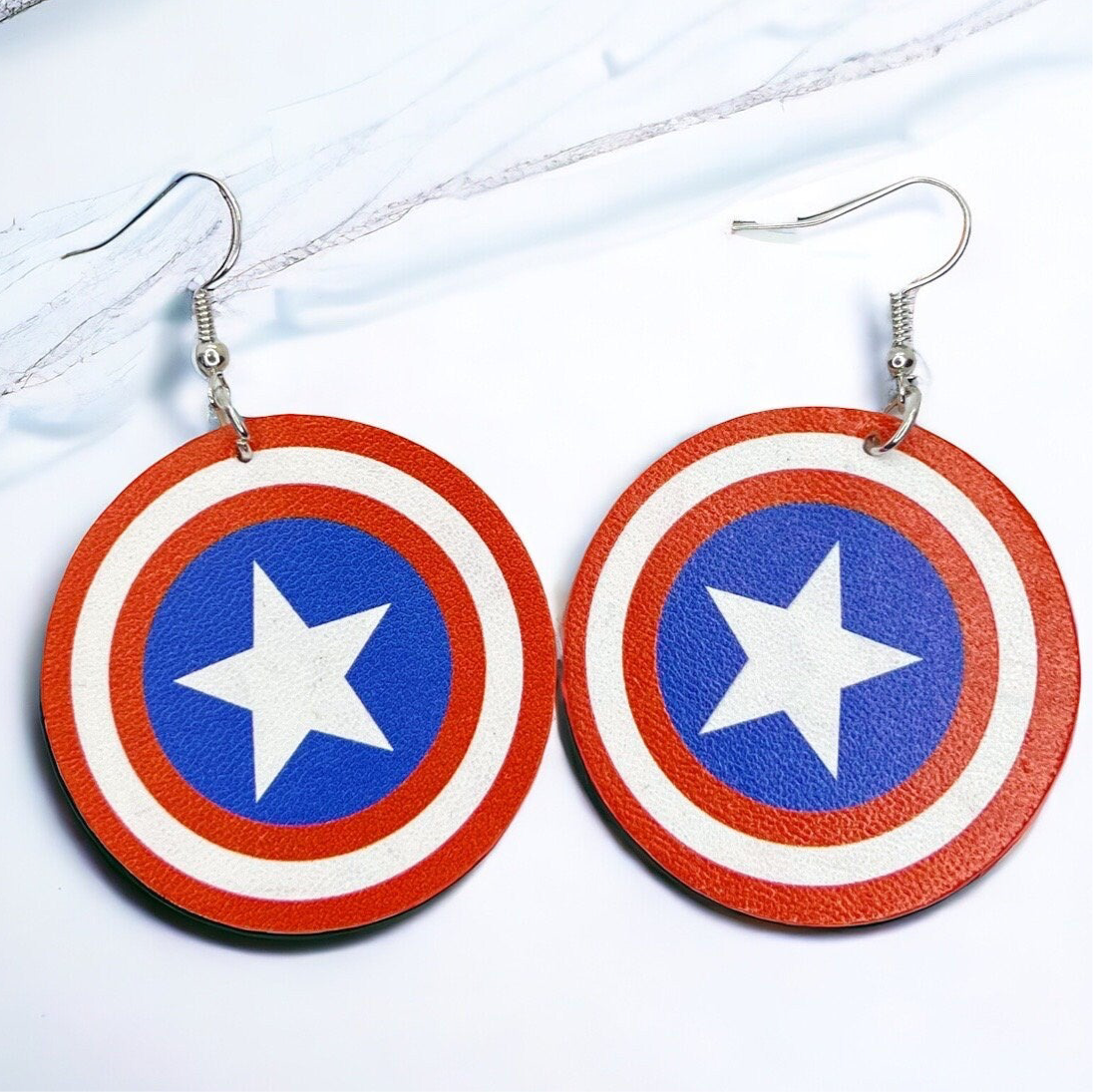 Captain America Earrings - Celebrate in Style! 🌟