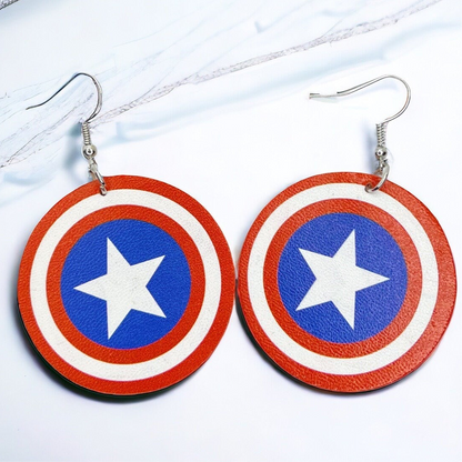 Captain America Earrings - Celebrate in Style! 🌟