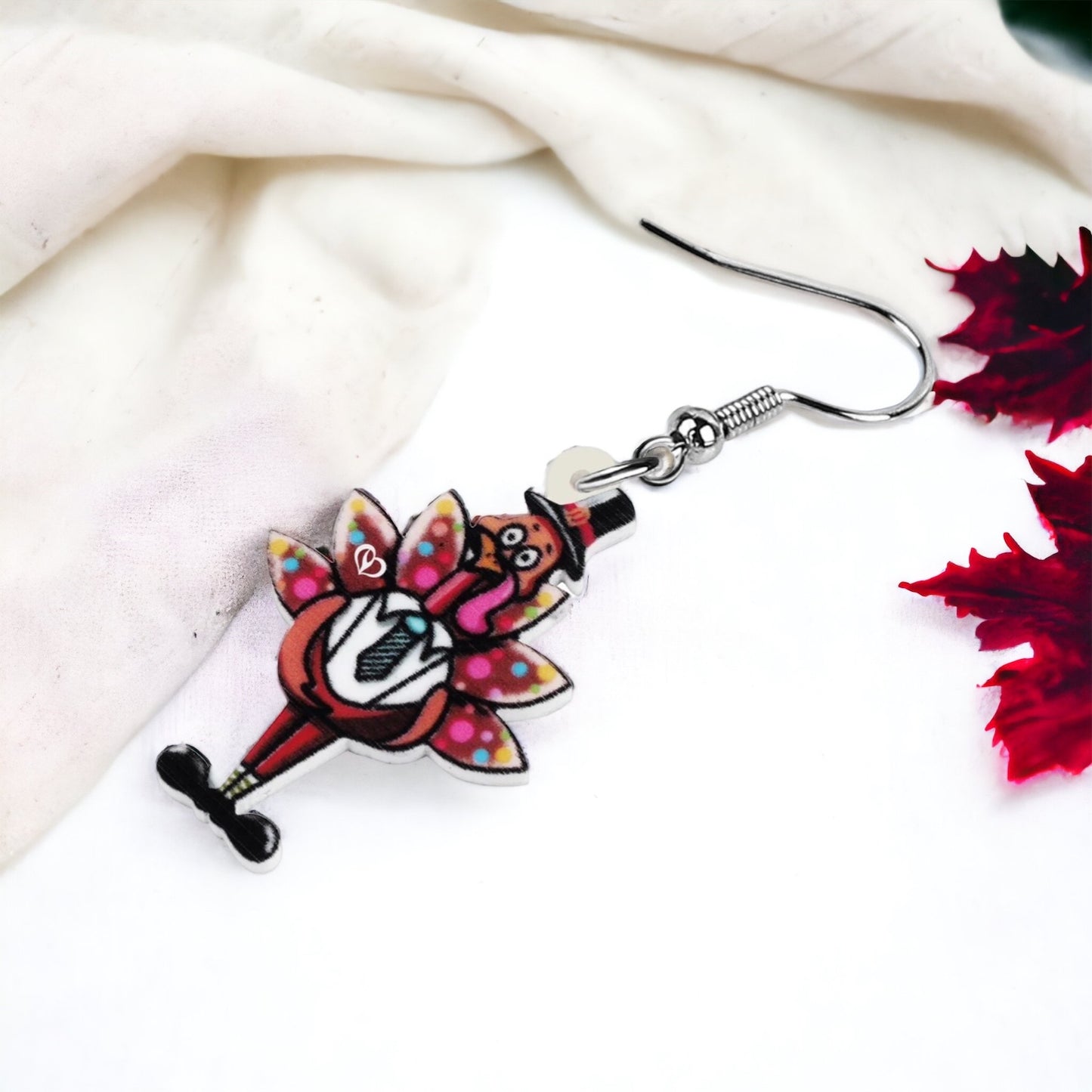 Turkey Earrings - Thanksgiving Earrings, Thanksgiving Accessories, Turkey Trot, Thanksgiving Turkey Earrings - Rhythms of Grace Creative