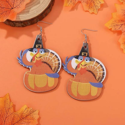 Turkey Earrings - Thanksgiving Earrings, Thanksgiving Accessories, Turkey Trot, Thanksgiving Turkey Earrings - Rhythms of Grace Creative