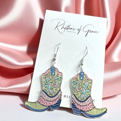Boot Scootin' Bling: Cowgirl Boots Earrings for Your Inner Rockstar!