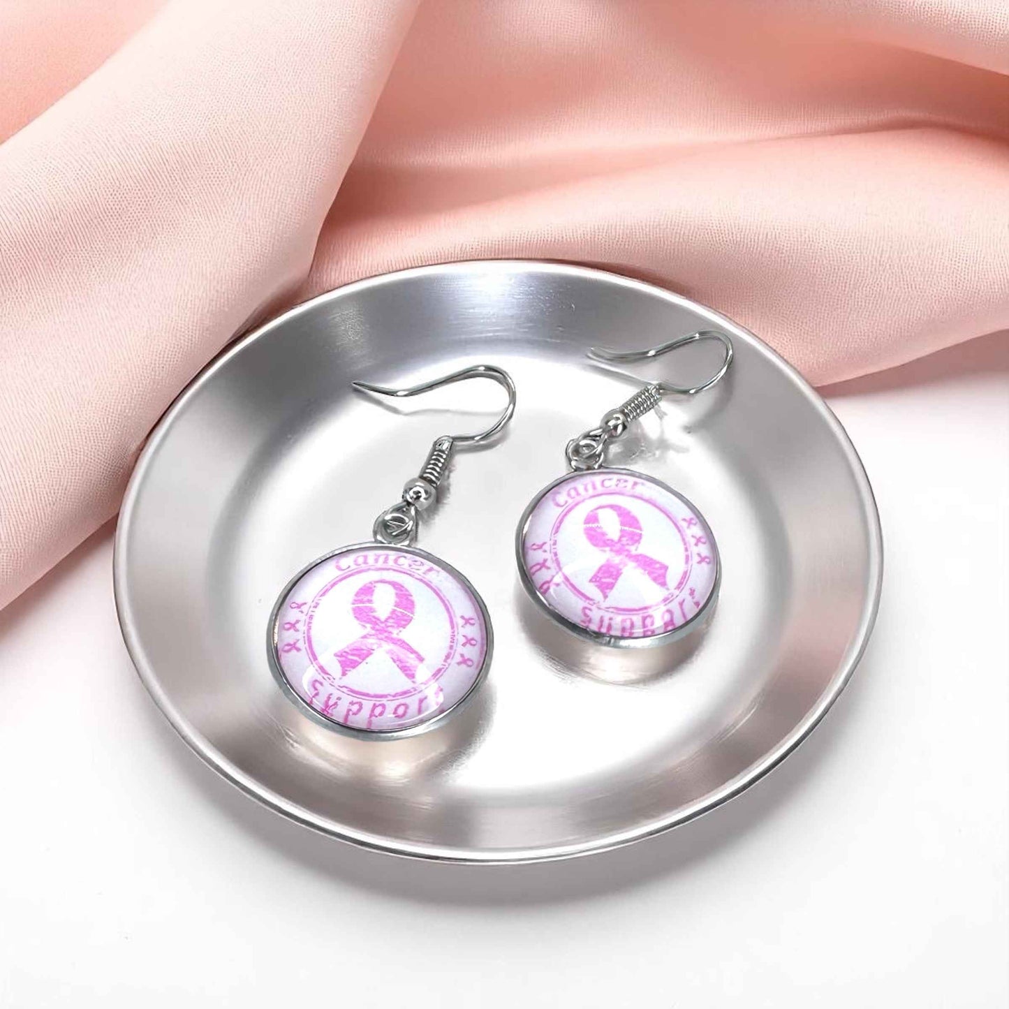 Fight Like a Girl (and Look Fabulous Doing It!) - Breast Cancer Awareness Earrings 💖