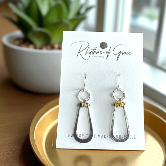 Day to Night Dazzle – Silver & Gold Dangle Earrings