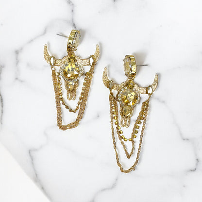 Stunning Western Inspired Rhinestone Dangle Earrings - Boho Jewelry Statement Piece