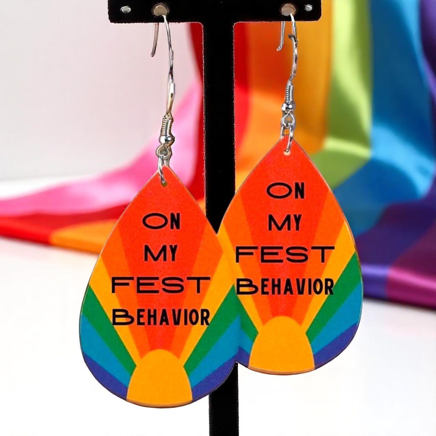 Colorful Vibes: Rainbow Teardrop Dangle Earrings for Every Festival & Everyday Adventure!
