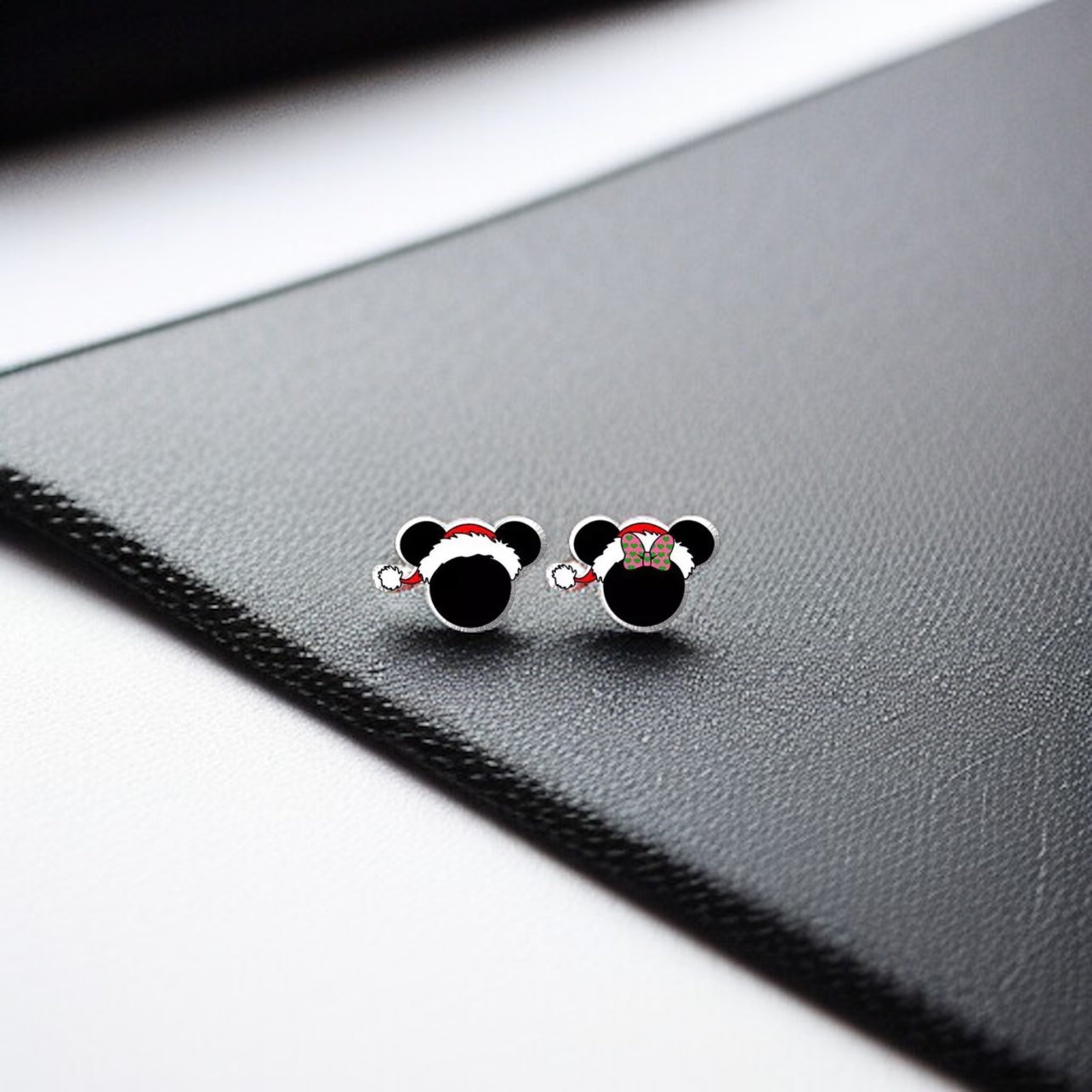 Festive Fun: Christmas Mouse Ears Stud Earrings - Perfect for Holiday Cheer!