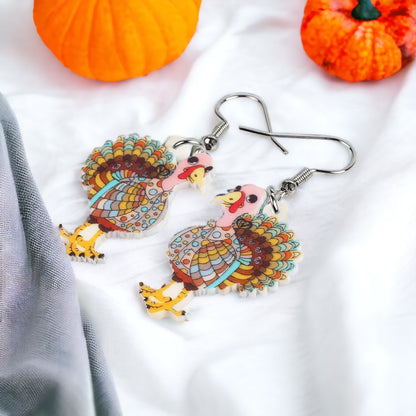 Groovy Gobbler Earrings – Retro Vibes for Turkey Day! 🦃 - Rhythms of Grace Creative