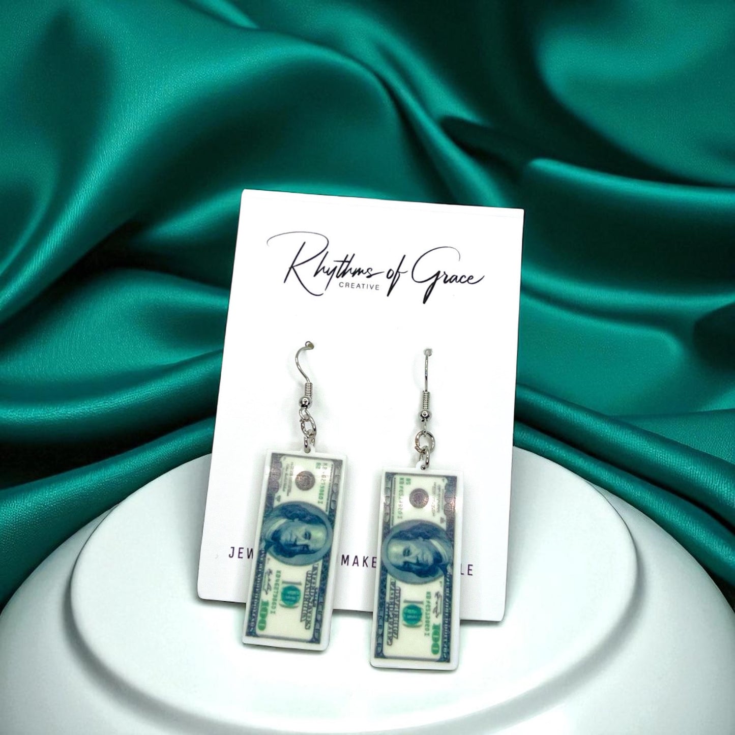 Benjamin Earrings: Flaunt Your Financial Flair! 💵 - Rhythms of Grace Creative