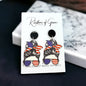 Patriotic Mom Earrings - Stainless Steel & Acrylic, Perfect for #MomLife