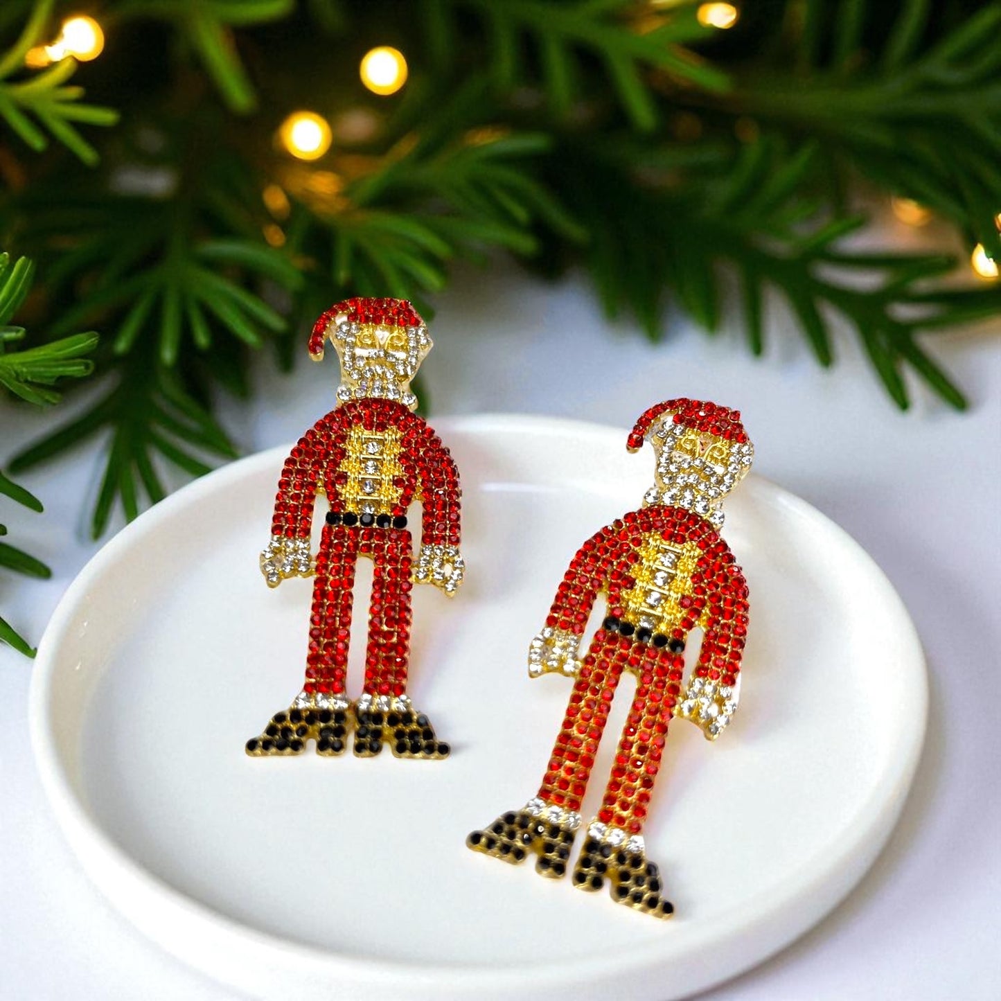 Sparkle and Shine with Santa! Oversized Rhinestone Santa Stud Drop Earrings! 🎅 - Rhythms of Grace Creative